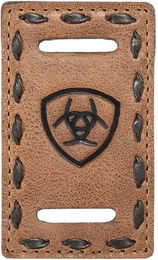 Ariat ADT Shield Logo Schalnadel aus Leder in Braun – Bild 1 von 1
