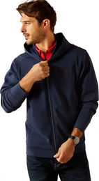 Ariat Antez Full Zip Sweatshirt Herren aus Bio-Baumwolle Blau Größe M – Bild 1 von 5
