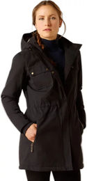 Produktbild von Ariat Argentium Regenjacke für Damen in Schwarz mit bluesign® zertifiziertem Material und wasserdichter Baumwolle