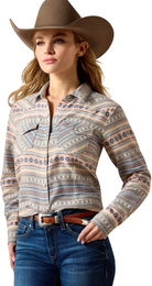 Ariat Arizona Westernshirt Damen aus Baumwolle Blau Bunt Größe L – Bild 1 von 5