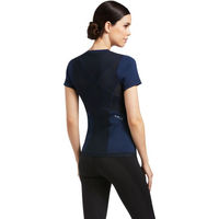 Produktbild von Ariat Ascent Crew Kurzarm Baselayer Reitshirt Damen Blau Größe S