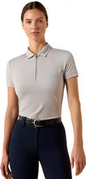Produktbild von Ariat Bandera Reit-Poloshirt Damen mit 1/4 Reißverschluss Grau Größe M