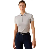 Produktbild von Ariat Bandera Reit-Poloshirt Damen mit 1/4 Reißverschluss Grau Größe M