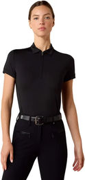 Produktbild von Ariat Bandera Reit-Poloshirt Damen mit 1/4 Reißverschluss Schwarz Größe M