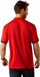 Ariat Bandera Reitshirt 1/4 Zip Polo für Herren in Rot – Bild 1 von 10
