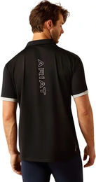 Ariat Bandera Reitshirt 1/4 Zip Polo für Herren Schwarz aus Polyester – Bild 1 von 10