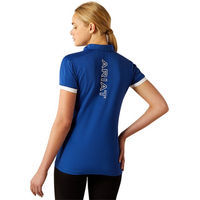 Produktbild von Ariat Bandera Team 14 Zip Polo Reitshirt Damen Blau XL