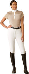 Ariat Bellatrix Show Shirt Reitshirt für Damen aus Polyester in Weiß oder Beige Größe M – Bild 1 von 6