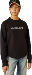 Ariat Benicia Team Sweatshirt für Kinder Schwarz Baumwolle Größe L – Bild 1 von 5