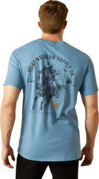 Produktbild von Ariat Blazing Saddle Reitshirt für Herren aus Baumwolle Blau XXL