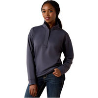 Produktbild von Ariat Breeze Logo 1/2 Zip Sweatshirt für Damen in Blau und Grau aus Polyester Größe XL