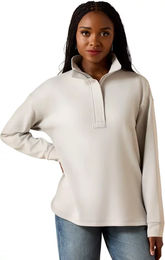 Produktbild von Ariat Breeze Sweatshirt 1/2 Zip für Damen in Grau und Beige Größe M