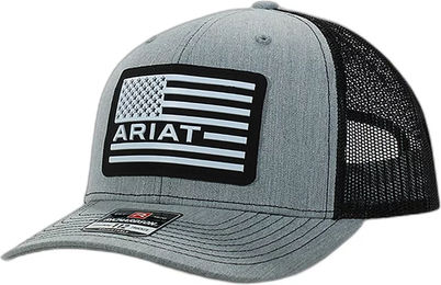 Produktbild von Ariat Cap Trucker mit USA Flag Patch Logo für Herren in Grau aus Baumwolle