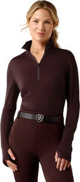 Ariat Cheviot Damen Langarm Unterhemd mit 1/4 Zip aus Wolle für den Winter – Bild 1 von 1