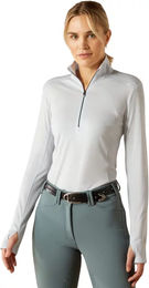 Produktbild von Ariat Cheviot Reitshirt Damen aus Wolle für den Winter in Blau Weiß Größe M
