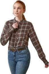 Produktbild von Ariat Clarion Langarm-Bluse für Damen aus Viskose in Braun Größe S