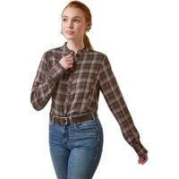 Produktbild von Ariat Clarion Langarm-Bluse für Damen aus Viskose in Braun Größe S