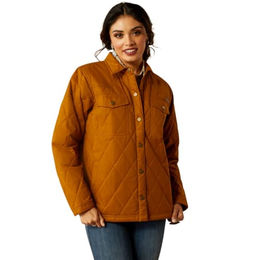 ARIAT Damen Grizzly Quilted Barn Jacket wasserabweisend Braun XL – Bild 1 von 7