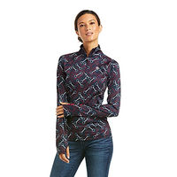 Produktbild von Ariat Damen Lowell 2.0 1/4 Zip Baselayer Reitshirt Team-Print Bunt Größe S