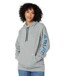 Ariat Damen Rebar Graphic Hoodie Pullover Meliert Grau XXL – Bild 1 von 1