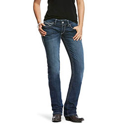 Ariat Damen Reithose R.E.A.L. Mid Rise Stretch Ivy SKB STR Jeans Blau Baumwolle 33 Extra Lang – Bild 1 von 3