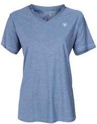 Ariat Damen Reitshirt Laguna Logo Kurzarm Coastal Fjord Blau Größe XS – Bild 1 von 7