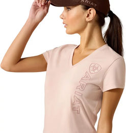 Ariat Damen T-Shirt aus Stoff in Rosa Größe L – Bild 1 von 1