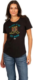 Ariat Damen T-Shirt Blame It On My Boots Schwarz Größe M – Bild 1 von 1