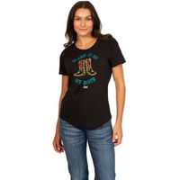 Produktbild von Ariat Damen T-Shirt Blame It On My Boots Schwarz Größe M