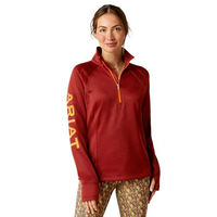 Produktbild von ARIAT Damen WMS Tek Team 1/2 Zip Fleece Sweatshirt Fired Brick Rot Grösse S