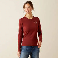Produktbild von Ariat Eq Icons Reitshirt für Damen aus Bio-Baumwolle in Braun und Rot Größe L