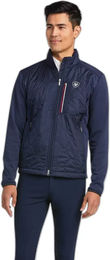 Ariat Fusion Isolierte Reitjacke für Herren aus Nylon wasserabweisend Schwarz Blau Größe M – Bild 1 von 7