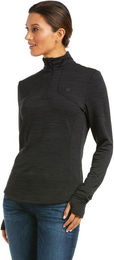 Ariat Gridwork 1/4 Zip Baselayer Funktionsshirt Damen Schwarz Größe L – Bild 1 von 1