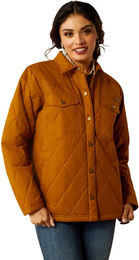 Ariat Grizzly Quilted Barn Reitjacke Damen wasserabweisend Baumwolle Braun Beige Größe M – Bild 1 von 8