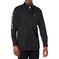 Produktbild von Ariat Herren Reitshirt Team Logo Twill Fitted Shirt aus Baumwolle Schwarz Weiß Größe M
