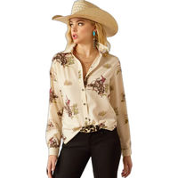 Produktbild von Ariat Homestyle Reitshirt Damen Langarm Beige Größe M