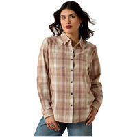 Produktbild von Ariat Jeanshemd Billie für Damen in White Pepper Coral Plaid aus Baumwolle Größe XL