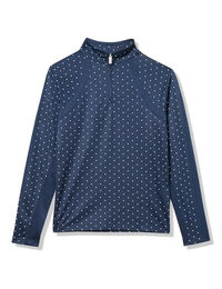 Ariat Junior Sunstopper 3.0 Reitshirt für Kinder mit langen Ärmeln Navy Dot Blau – Bild 1 von 4