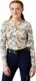Ariat Kids T-Shirt Horsin' Around Weiß Beige Größe M – Bild 1 von 1