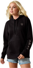 Ariat Logo 2.0 Fleece Hoodie für Damen in Schwarz Größe L – Bild 1 von 4