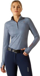 Produktbild von Ariat Lowell 3.0 Reitshirt für Damen mit 1/4 Reißverschluss in Blau Größe M