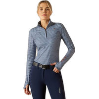 Produktbild von Ariat Lowell 3.0 Reitshirt für Damen mit 1/4 Reißverschluss in Blau Größe M