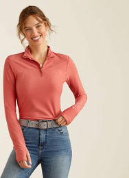 Produktbild von Ariat Lowell 3.0 Reitshirt für Damen mit 1/4 Reißverschluss in Rosa Größe S