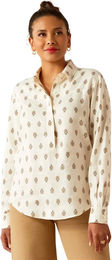 Produktbild von Ariat Pocklington Langarm-Bluse Damen in Beige oder Weiß