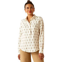 Produktbild von Ariat Pocklington Langarm-Bluse Damen in Beige oder Weiß