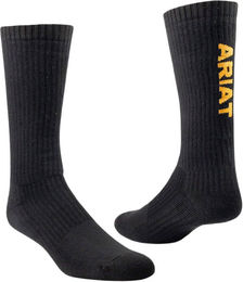 Ariat Premium Ringspun Baumwollsocken Schwarz XL 3er Pack – Bild 1 von 1