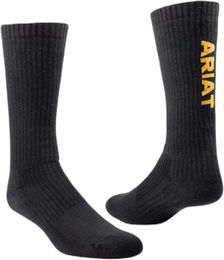 Produktbild von Ariat Premium Ringspun Reitsocken Unisex aus Baumwolle 3er Pack Schwarz Bunt Größe M