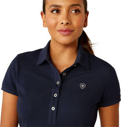 Ariat Prix 3.0 Polo Reitshirt Damen aus Baumwolle Schwarz Blau XL – Bild 1 von 6