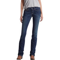 Produktbild von Ariat R.E.A.L. Straight Icon Reithose Damen Blau Baumwolle Größe 27xL