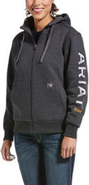 Ariat Rebar All-Weather Hoodie Damen Grau aus Baumwolle wasserabweisend – Bild 1 von 4